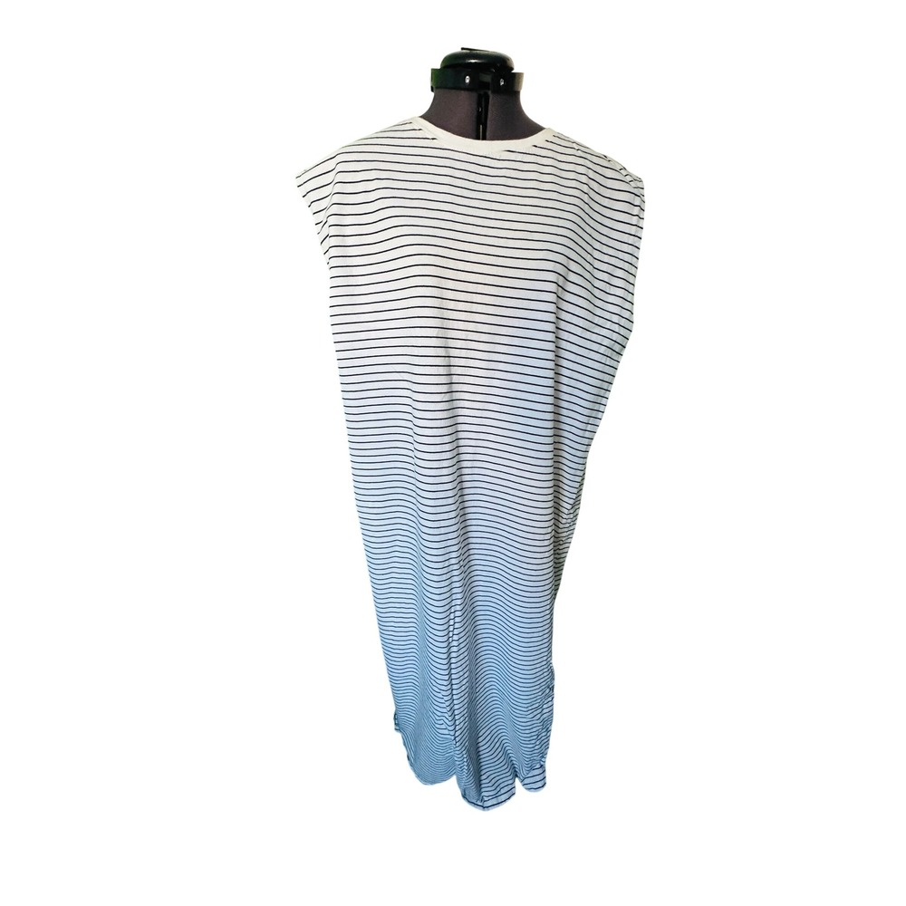 OLD NAVY Womens Striped Maxi Dress‎ XL Sleeveless T Shirt Style Casual Cotton